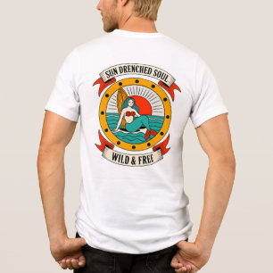 Camiseta Sereia de Alma Ensolarada Arte Oceânica Selvagem