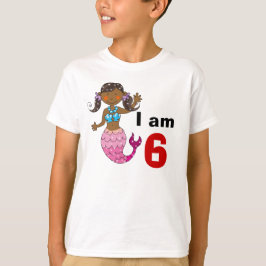 Camiseta Sereia de aniversário de 6 anos