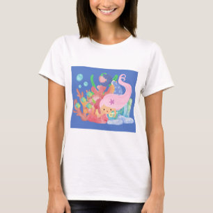 CAMISETA SEREIA DE CABELO ROSA