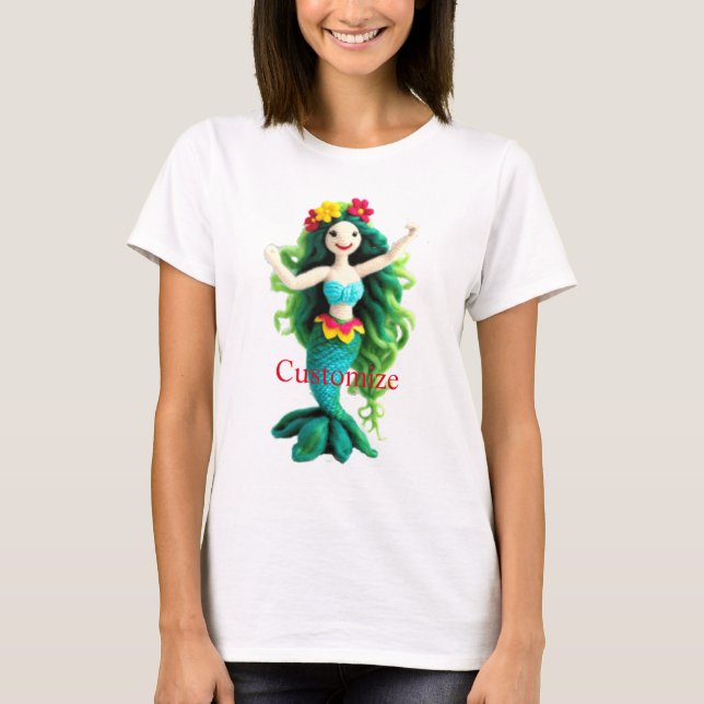 Camiseta Sereia de cabelos verdes Thunder_Cove (Frente)