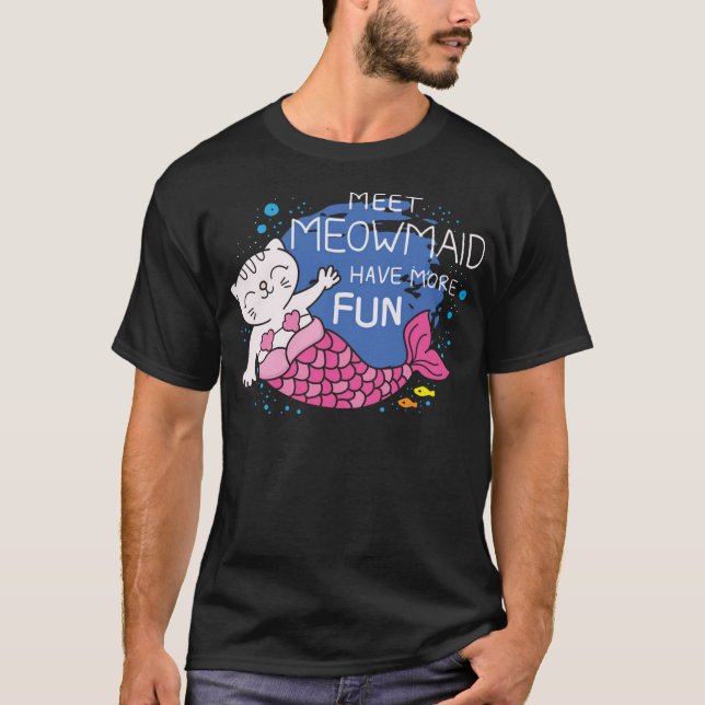 Camiseta sereia de gato giro (Frente)
