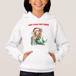 Camiseta Sereia de Natal Personalizada Hoodie
