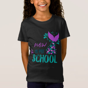 Camiseta Sereia de volta à escola - Garotas pré-escolares D
