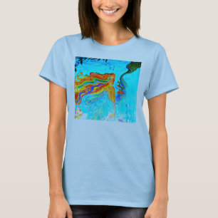 Camiseta sereia do cabelo do arco-íris