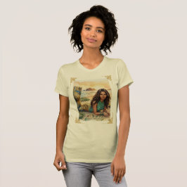 Camiseta Sereia do Mar de Cortez Impressão de Arte em Aquar