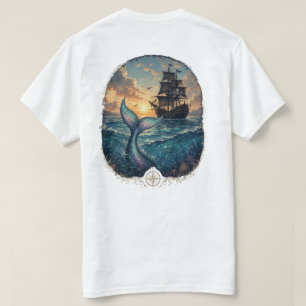 Camiseta Sereia do Pôr do Sol & Sombra