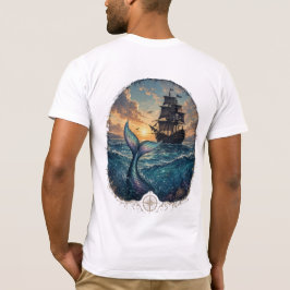 Camiseta Sereia do Pôr do Sol & Sombra
