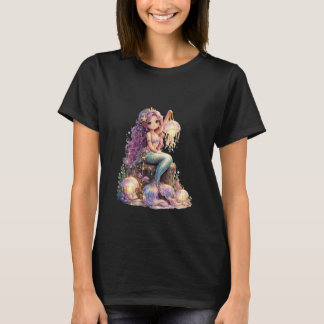 Camiseta Sereia e lanterna de água-viva