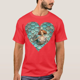 Camiseta Sereia E Sereia Escala De Sereia Teal E Turquesa C