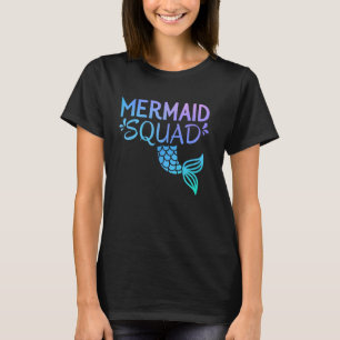 Camiseta Sereia Esquadrão De Aniversários Meninas Mulheres 