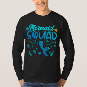 Camiseta Sereia Esquadrão De Homens De Aniversário LS