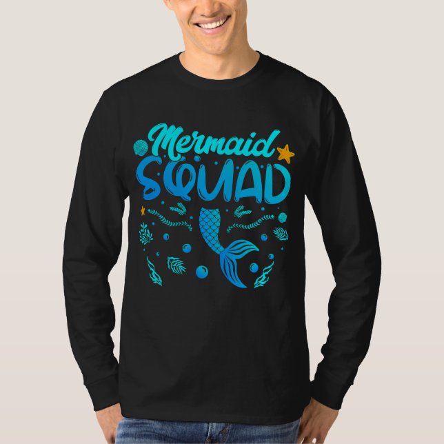 Camiseta Sereia Esquadrão De Homens De Aniversário LS (Frente)