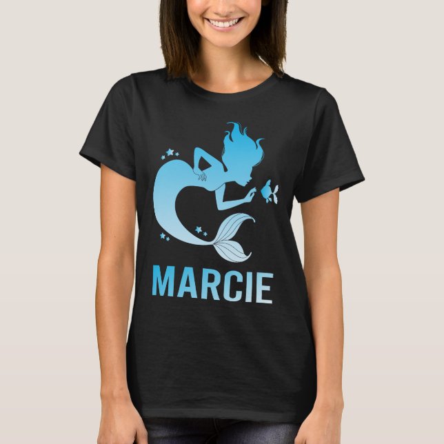 Camiseta Sereia Feliz - Nome Marcie (Frente)