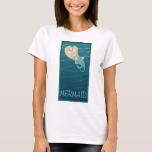 Camiseta Sereia Fofa nadando no mar