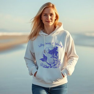 Camiseta Sereia Havaiana-Salty, Sassy e Azul Esplashy