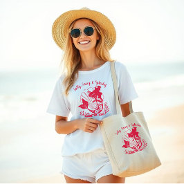 Camiseta Sereia Havaiana-Salty, Sassy e Vermelho Esplashy