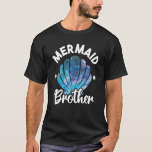 Camiseta Sereia Irmão Seashell Família Sereia Pássaro
