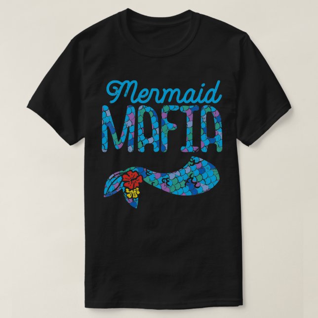 Camiseta Sereia Mafia Cute Tail Security Family Corresponde (Frente do Design)