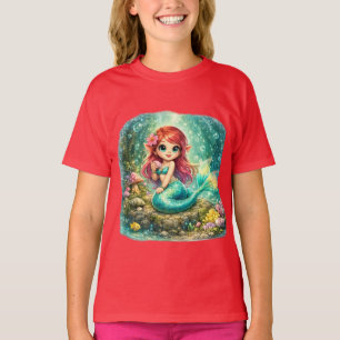 Camiseta Sereia Mágica   Design Fantástico Subaquático Fofo