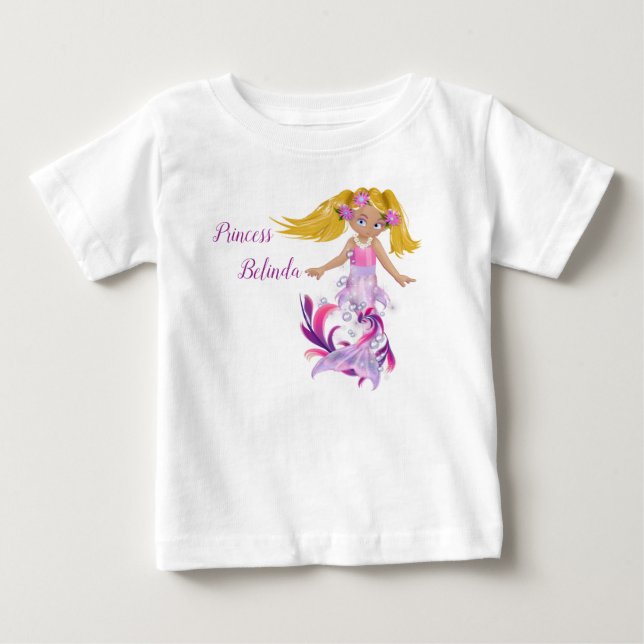 Camiseta Sereia Mágica Rosa Suave (Frente)