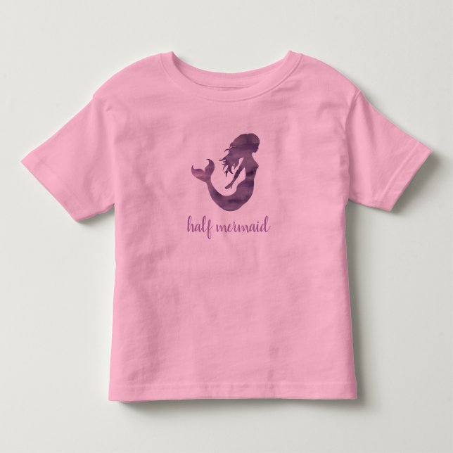 Camiseta Sereia Meia-Rosa Roxa (Frente)