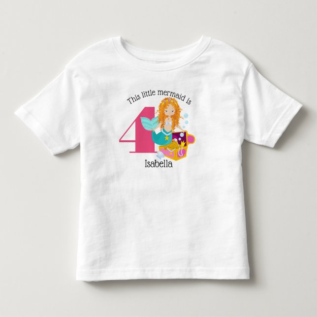 Camiseta Sereia Personalizada de Aniversário (Frente)