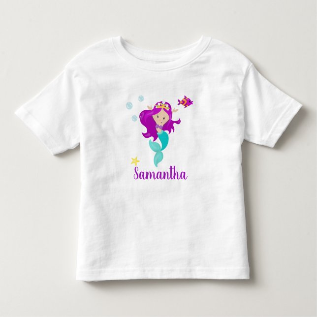 Camiseta Sereia Personalizada Princesa Roxa Personalizada (Frente)