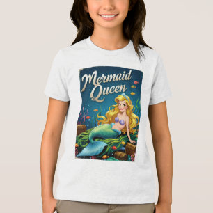Camiseta Sereia Queen Cartoon Ocean Royalty