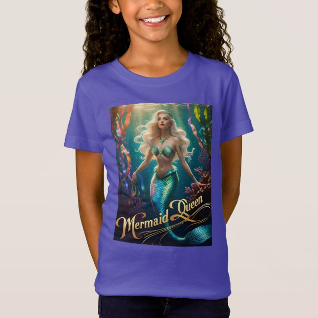 Camiseta Sereia Rainha Submarina Raparigas de Arte Submarin (Frente)