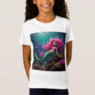Camiseta sereia rosa