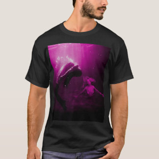 Camiseta Sereia salva vítima afogada em Fuchsia, rosa sob a