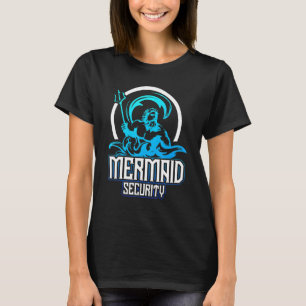 Camiseta Sereia Segurança Aniversário Diversão Merman Swimm