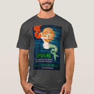 Camiseta Sereia segurando uma esponja publicitária italiana
