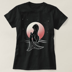 Camiseta Sereia Silhouette Moon Stars t shirt