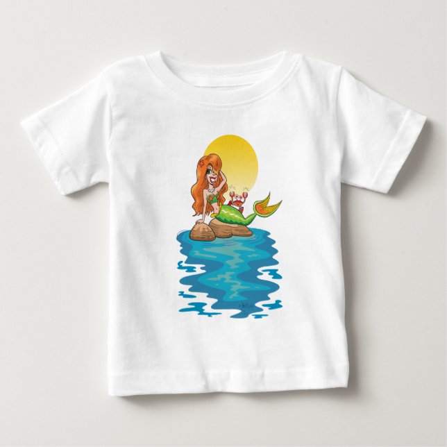 Camiseta Sereia sobre as Rochas com Amigo (Frente)