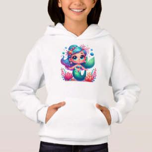 Camiseta Sereia submarina, branca