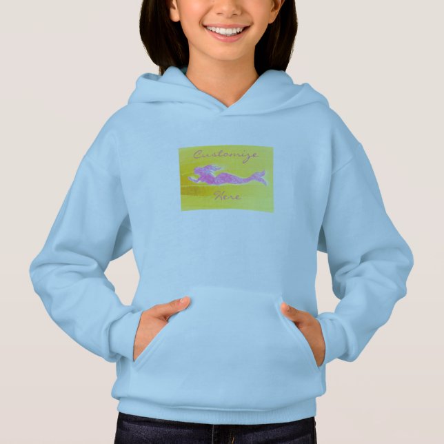 Camiseta sereia submarina rosa (Frente)