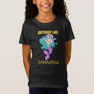 Camiseta Sereia, T-Shirt, aniversário amarelo