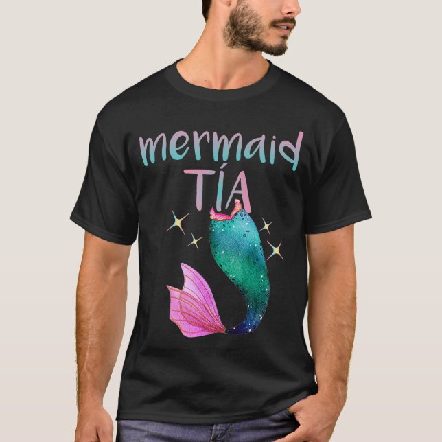 Camiseta Sereia Tia Espanhola tia Mermaid Lover  (Frente)
