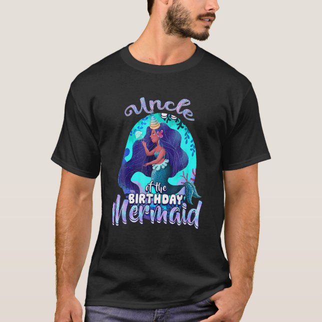 Camiseta Sereia Tio Da Família Aniversário Que Combina (Frente)
