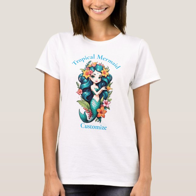 Camiseta Sereia Tropical Flor Thunder_Cove (Frente)