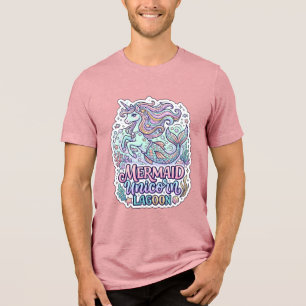Camiseta Sereia Unicórnio Lagoa Unicórnio Design Gráfico Za