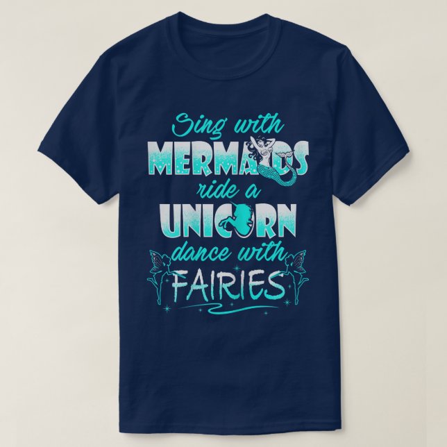 Camiseta Sereia, Unicórnios e Fadas (Frente do Design)