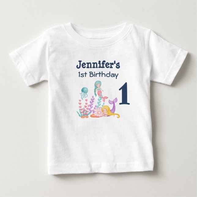Camiseta Sereias e Águas-vivas 1º Aniversário (Frente)