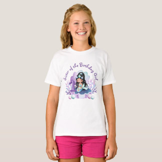 Camiseta Sereiazinha Menina de Um Ano de Idade Azul Turques