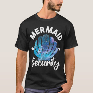 Camiseta Sereid Security Seashell Mermaid Squad Birthday P