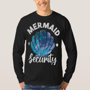 Camiseta Sereid Security Seashell Mermaid Squad Birthday P