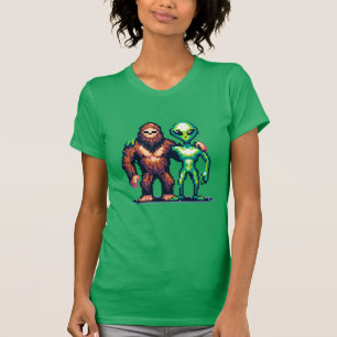 Camiseta Serem Alienígenas Extraterrestres e Arte Pixel Pig