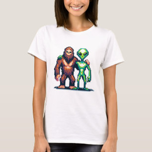 Camiseta Serem Alienígenas Extraterrestres e Arte Pixel Pig