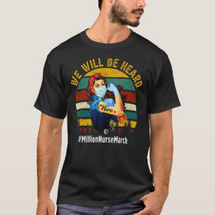 Camiseta Seremos Ouvidos Milhões De Enfermeiros Marchar Mul